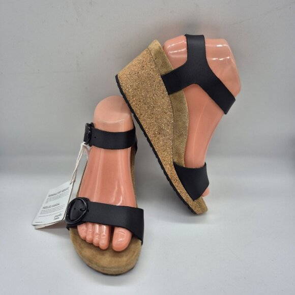 Papillio Birkentsock Women's Size 6 US 37 EU Soley Ring Black Sandals Wedge (94) - Picture 3 of 14